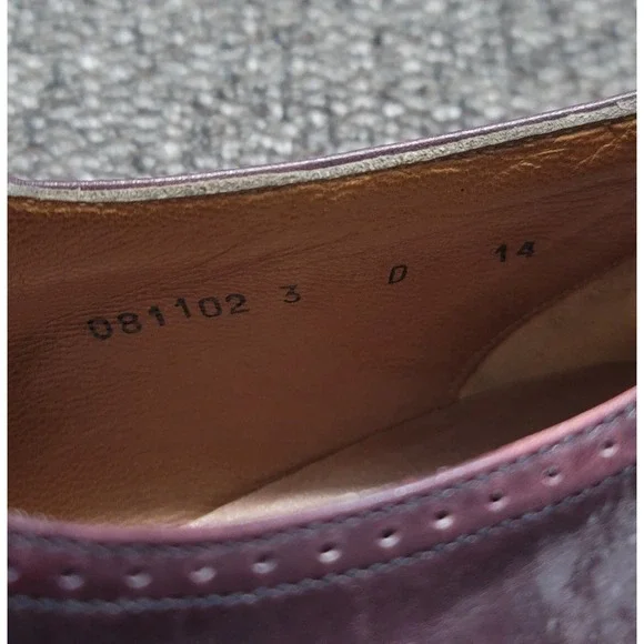 Santoni‎ S/2 Men's Burgundy Cap Toe Vero Cuoio Sole Dress Shoes 81102 Size 14 D